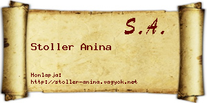 Stoller Anina névjegykártya